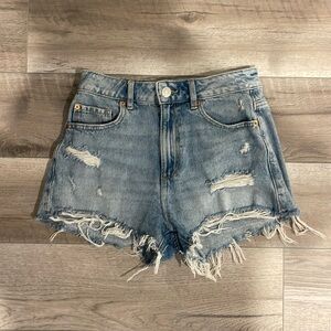 Garage high waist denim shorts